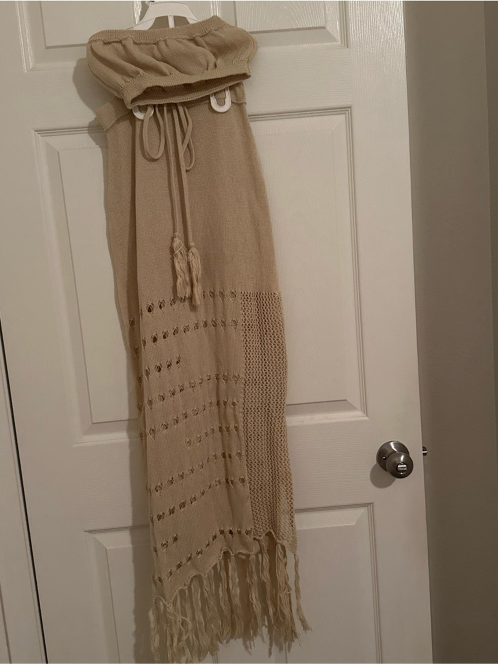 Princess Polly Beige Boho Fringe Knit Maxi Skirt